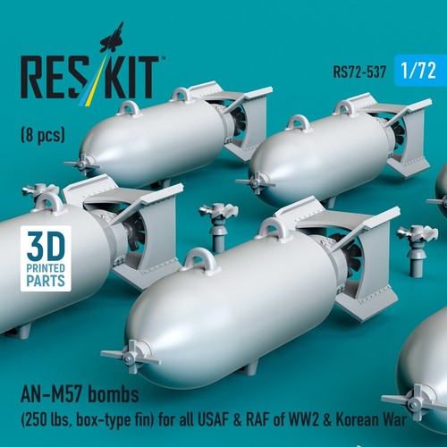 Bombas 1:72 AN-M57 (250 libras, aleta tipo caja) para todos los USAF y la RAF de la Segunda Guerra Mundial y la Guerra de Corea - Imagen 2 de 3