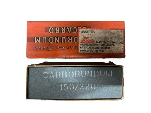 PIEDRA DE AFILAR COMBINADA CARBORUNDO DE COLECCIÓN EN CAJA CARBURO DE SILICIO 150/320 - Imagen 1 de 2