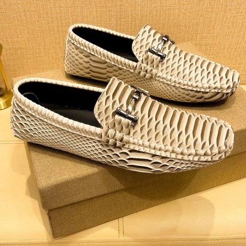 Loafers Men Soft Handmade PU Leather Shoes Men Flat Driving Shoes White Loafers - Picture 9 of 20