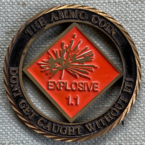 Challenge Coin Air Force USAF No Fear Just Beer USAF Ammo Explosive 1.1 Military