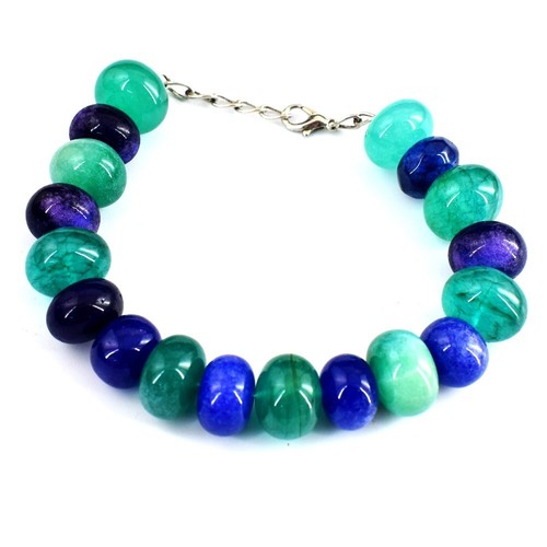 Beautiful Green Emerald & Sapphire 303 Cts Beaded Wonderful Bracelet RK 29 E694 - Picture 3 of 3