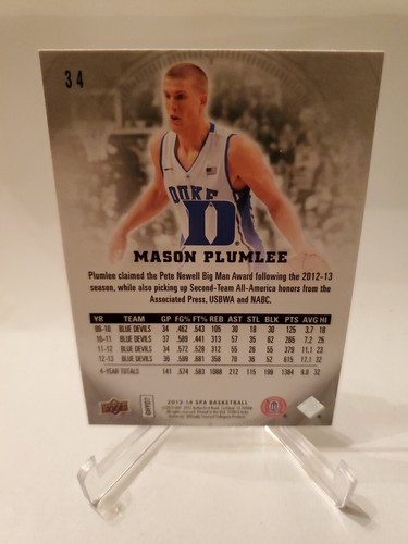 2013-14 SP Authentic - #34 Mason Plumlee (RC) - Picture 2 of 2