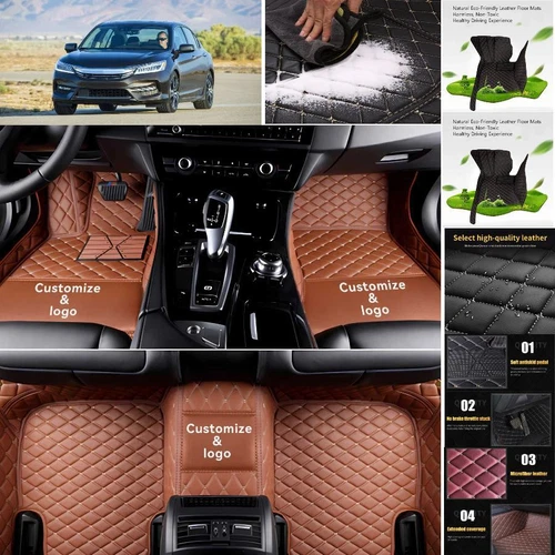 For Honda Accord Car Floor Mats Luxury Liners Leather Waterproof Carpet Non-slip - Bild 20 von 35