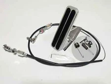 Billet Aluminum Floor Mount Gas Pedal &36'' Black Throttle Cable Combo Universal