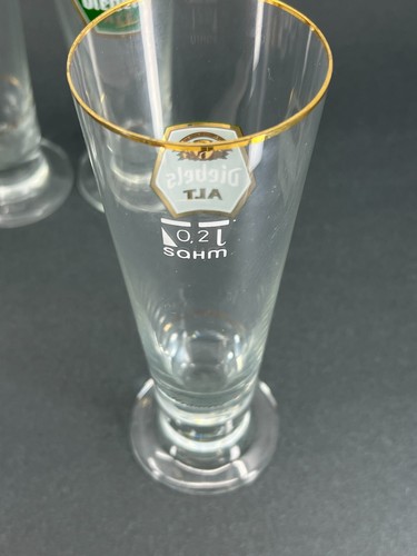 4 Diebels Premium Altbier German Beer Pint Gläser 0,2 Rastal 6,5" Goldrand WOW! - Bild 13 von 24