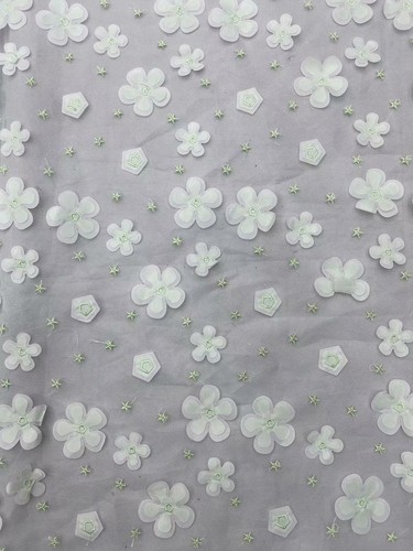3D Lace Fabric 3D Double Layer Flower Bridal Lace Fabric DIY Wedding Party Dress - Picture 13 of 14