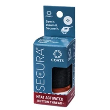 SECURA THREAD Coats & Clark Black Heat Activated Button Thread 100 yds Polyester