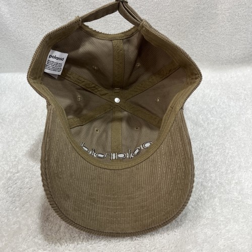Polaroid Corduroy Hat Strap Back Adjustable Hat Tan NWT - 第 8/11 張圖片