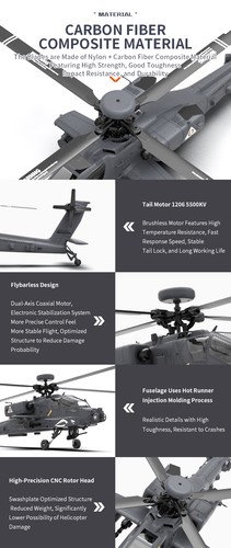 YXZNRC F11S Helicopter Apache GPS 2.4G 6-Axis Gyro 9CH Flybarless 3D Brushless - Picture 13 of 25