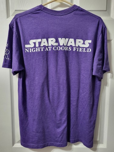 Coors Field Colorado Rockies SGA Star Wars Night Yoda Purple Shirt Size Large - Picture 8 of 10