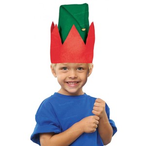 children kids christmas traditional elf hat felt polyester gold bell