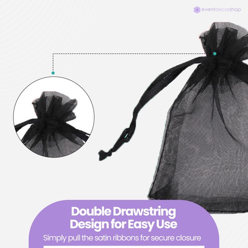 Wedding Favour Organza Bags 7x9cm Gift Pouches Candy Drawstring Bag 1–100pcs - Picture 7 of 228