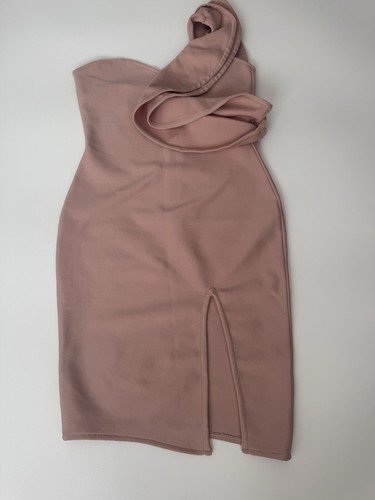 Mujeres Volantes Un Hombro Boda Invitada Vestido Dividido Bodycon Vendaje Elástico XL - Imagen 4 de 12