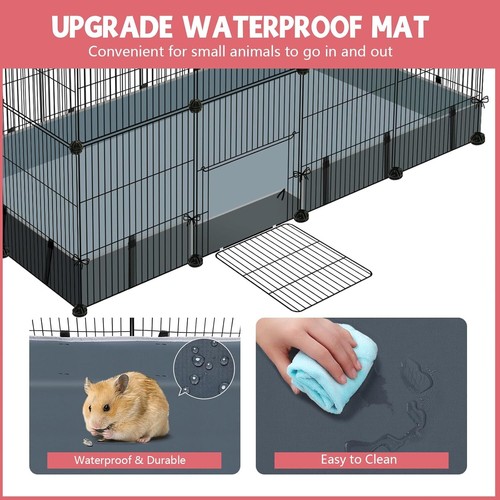 32 Panels Small Animal Playpen with Mat, Guinea Pig Cage, Rabbit & Chicken Pen - Picture 5 of 7