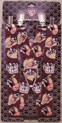 Suspenders Children & Junior 1"x36" FULLY Elastic Tazmanian Devil NEW Made USA - Picture 2 of 2