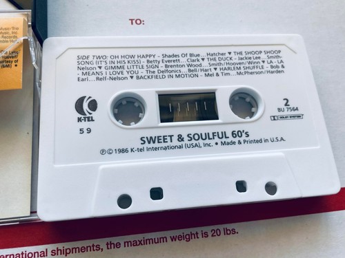 Rare! "Sweet & Soulful 60's - 14 Original Soul Hits" (Cassette, 1986) NEAR MINT! - Picture 7 of 10