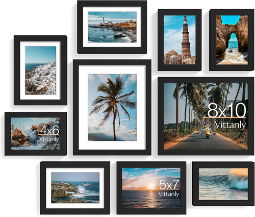 10 Pack Picture Frames Collage Wall Decor, Gallery Frame Set for Wall Mounting o