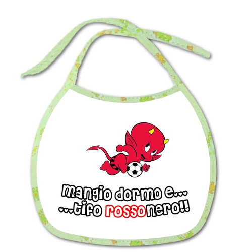 Bavetta Bavaglino Bib personalizzabile Calcio Tifoso Milan tifo Rossonero - Imagen 26 de 36