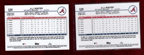 A.J. MINTER 2024 TOPPS BASE & TRUE PHOTO RARE CARD ATLANTA BRAVES - Picture 2 of 2