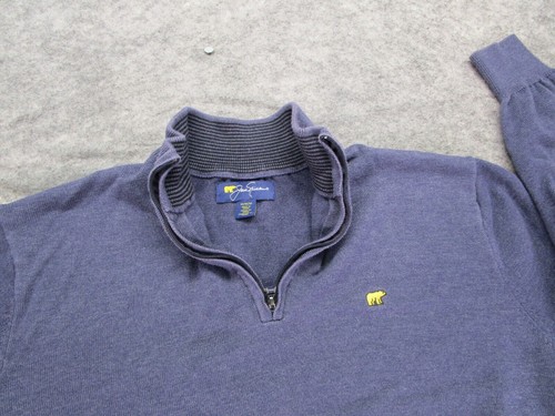 Jack nicklaus Sweater Men's Size Medium 1/4 Zip mock Neck Blue Pullover - Picture 8 of 12