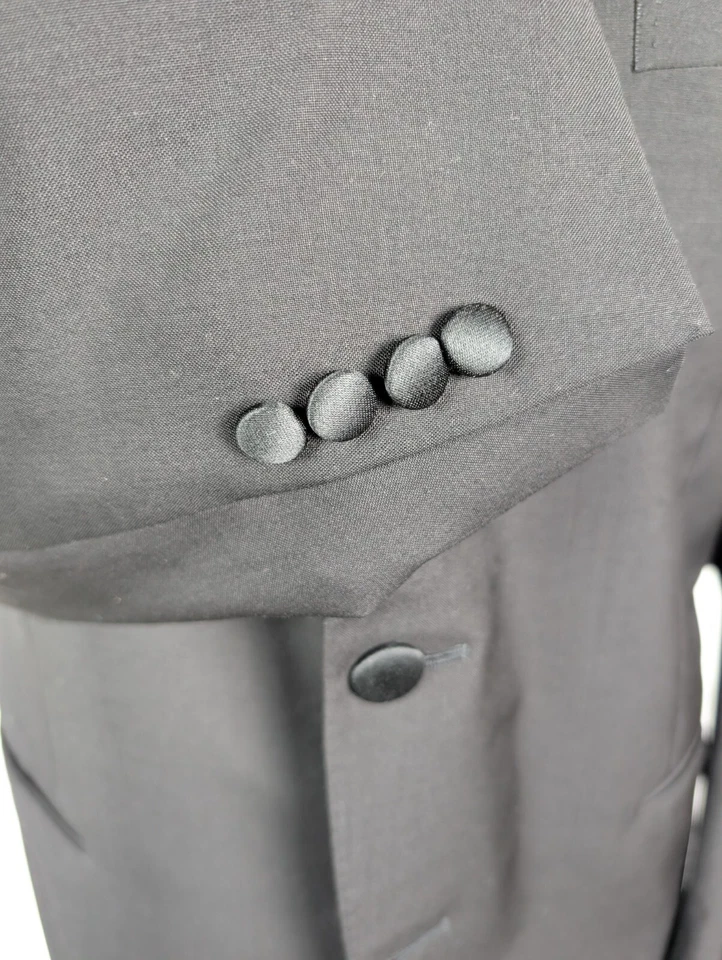 CANALI 1934 Black 2 Btn Tux Tuxedo Jacket Dual Vent Sz 48R US 58R IT Italy - Image 4 of 4