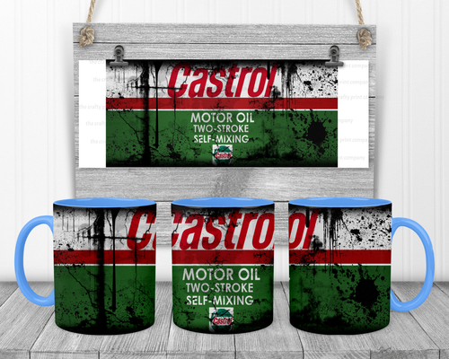 Castrol Dirty Mug, 11 oz Tea Coffee Printed Gift Mug, Coaster, Father's Day - Picture 6 of 8