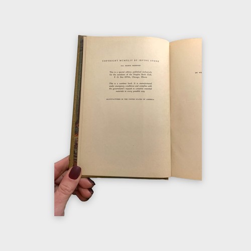 Stone, Irving IMMORTAL WIFE Book Club Edition Vintage - Picture 4 of 6
