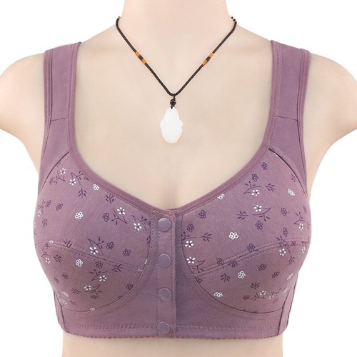 Womens Front Closure Wireless Bras Full Coverage Underwear Push Up Bra Lingerie• - Picture 15 of 23