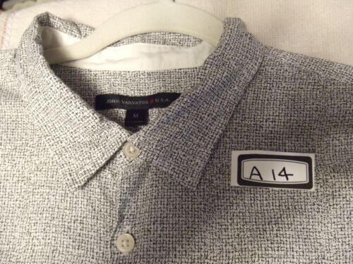 John Varvatos black and white small print short sleeves with cuff Men's Medium - Picture 4 of 8