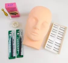 Mannequin Training Head for Eyelash Extension Practice Kit Make Up Practice Set
