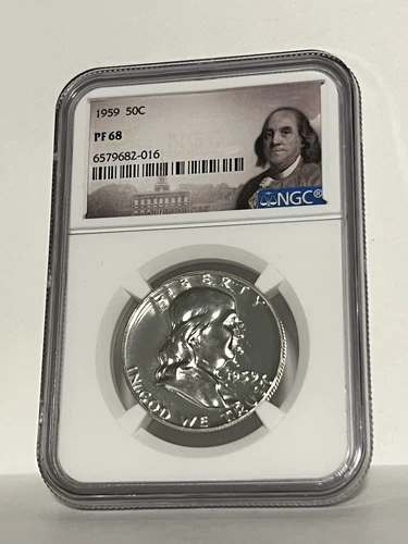 PF68 1959 Proof Franklin Half Dollar NGC Graded - White Coin Spot Free PR *