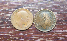 India 1/12 Anna Coins 1908 and 1910 Coins (Edward VII)