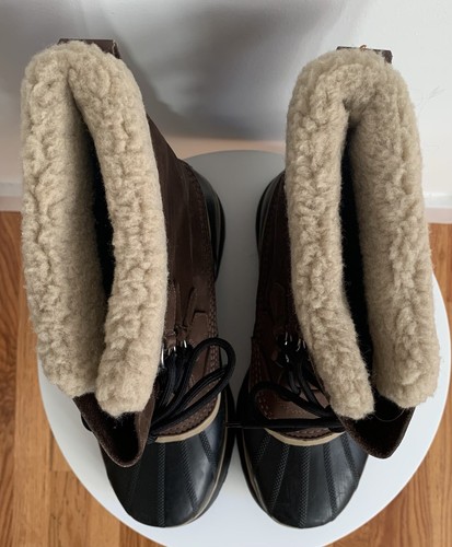 Sorel Caribou Men’s Snow Boots Size 10 Bruno Brown Waterproof Sherpa cuff Inner - 第 5/17 張圖片