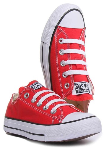 Converse All Star Ox Mens Casual Low Cut Canvas Trainers In Red Size UK 7 -12 - Picture 11 of 12