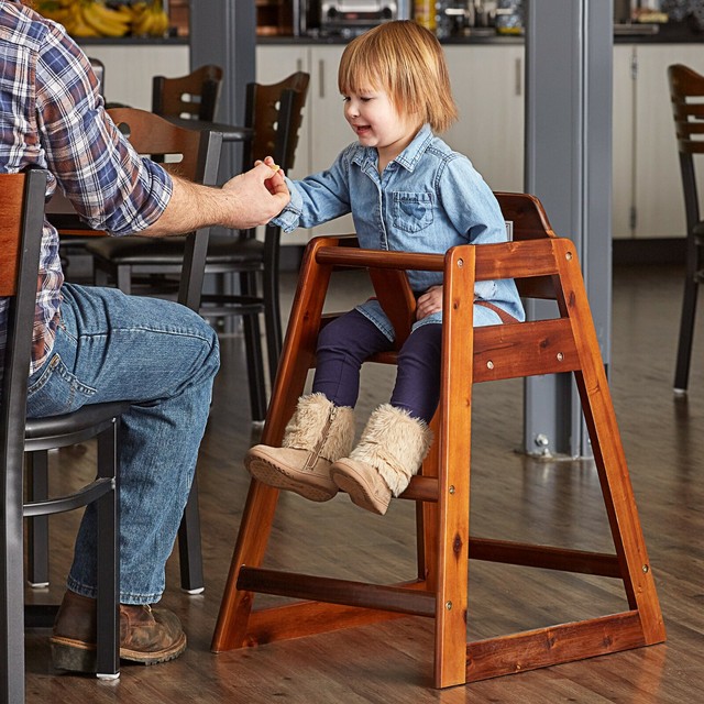 Restaurant Children High Chair with Walnut Wood Finish eBay
