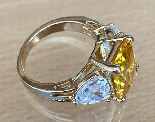 Dress Rings Large Cubic Zirconia Stones. Green, Gold, Pink Sizes 8, 9, 10 - Picture 9 of 19