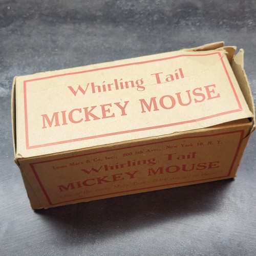 Vintage Marx Mickey Mouse Aufzieh Plastik Spielzeug Wirbelnder Spin Schwanz OVP - Bild 15 von 19