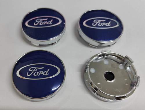 4x 60MM für Ford Blau Chrome Alufelge Nabenkappen Nabendeckel Radkappen Satz - Bild 4 von 4
