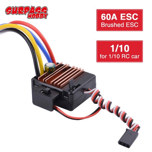 SURPASS HOBBY 60A Brushed ESC for 1/10 RC Tamiya Traxxas Wltoys 540 550 Motor - Picture 2 of 11