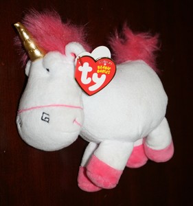 - MWMTs Stuffed Animal Toy TY Beanie Baby Unicorn FLUFFY Despicable Me 3