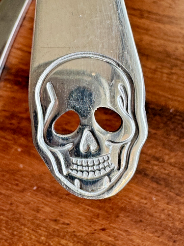 Cambridge La Catrina Skull Dinner Knives Stainless Silverware Glossy Set Of 3 - Picture 4 of 6