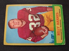 1963 Topps Football Card # 160 Bill Barnes SP - Washington Redskins (VG)