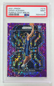 2021-22 Prizm Fast Break Santi Aldama Purple Disco /75 PSA 9 Rookie RC Grizzlies
