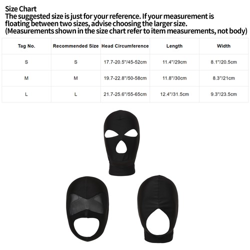 Adult Headgear Elastic Balaclava Hoods Cosplay Motorcycle Helmet Lined Black - Picture 15 of 47