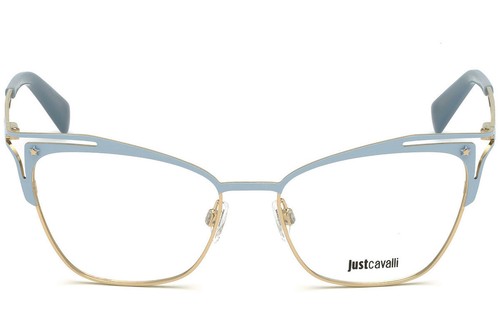 Just Cavalli JC0859 020 Matte Light Blue Gold Cat Eye Eyeglasses Frame 53-16-140 - Picture 2 of 4
