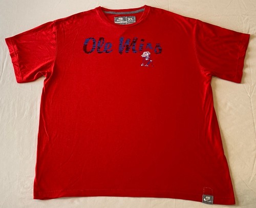 Herren-T-Shirt Nike Colonel Rebel Reb blau Ole Miss Rebels Gr. XL SELTEN Mississippi