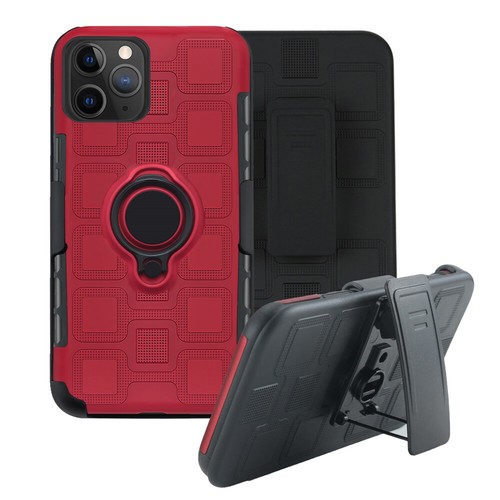 Per iPhone 11 Pro, custodia combinata robusta clip da cintura con anello - Foto 7 di 9