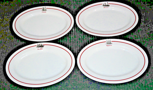 William Sonoma Gastronomique 4 oval plates Louvain Monceris Bagneres Aurillac