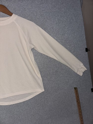 LL Bean Girls Long Sleeve Shirt Cream  Sz L(14/16) - Picture 4 of 7