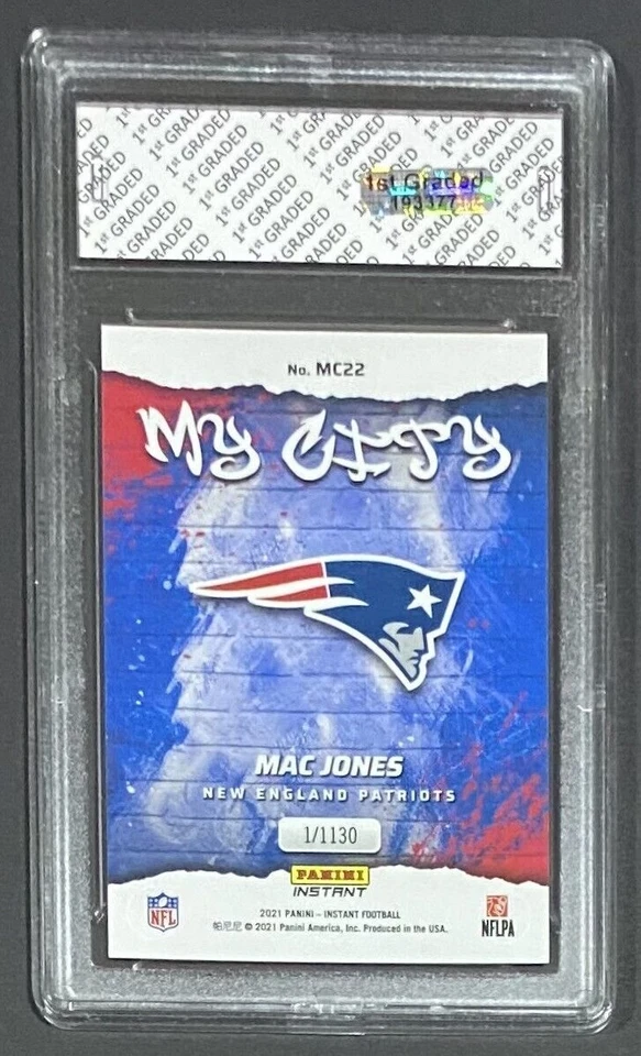 2021 PANINI INSTANT MAC JONES 1ST GRADED 10 ROOKIE MY CITY SP PATRIOTS #MC22 RC - Image 2 of 2